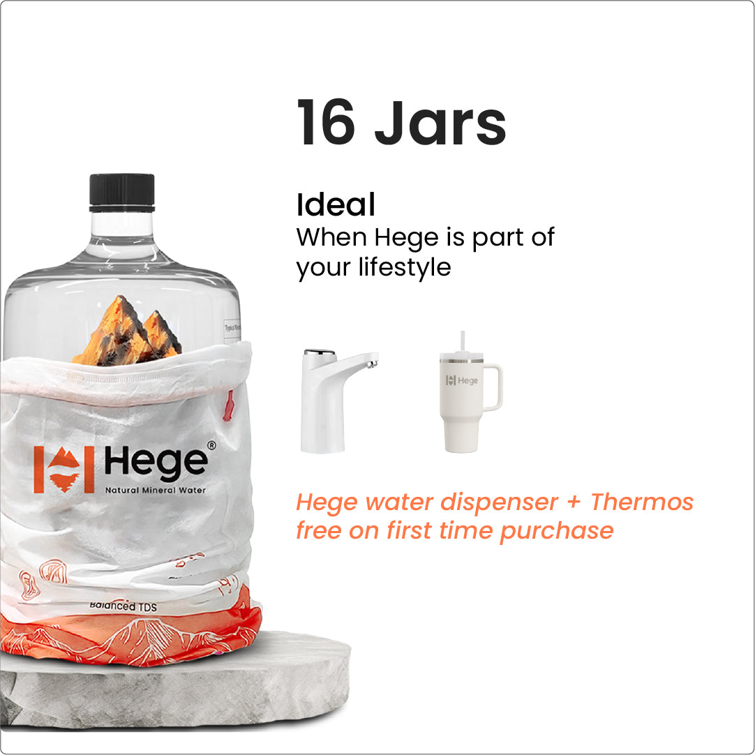 20L Hege Natural Mineral Water | Natural pH~8 | TDS>250 | Not Your Ordinary RO Water