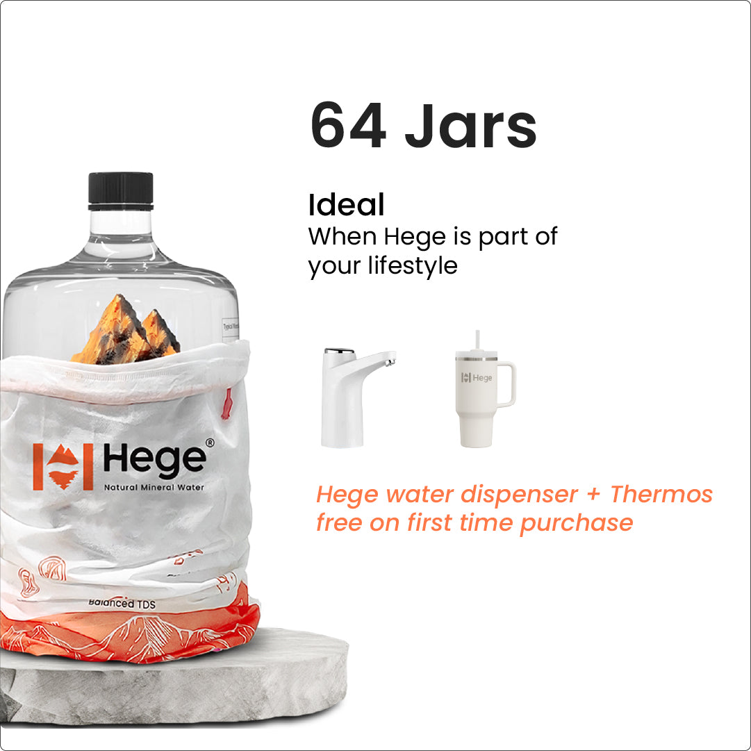 20L Hege Natural Mineral Water | Natural pH~8 | TDS>250 | Not Your Ordinary RO Water